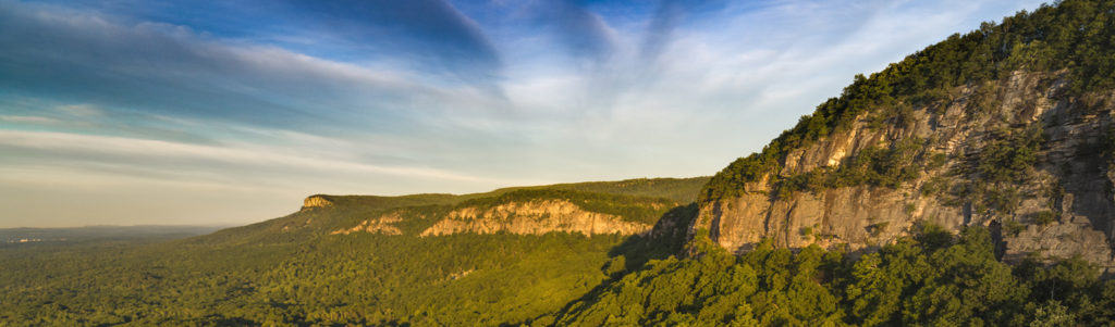 The Shawangunk Ridge from West Trapps, including the Near Trapps, Millbrook Ridge and Millbrook Mountain.