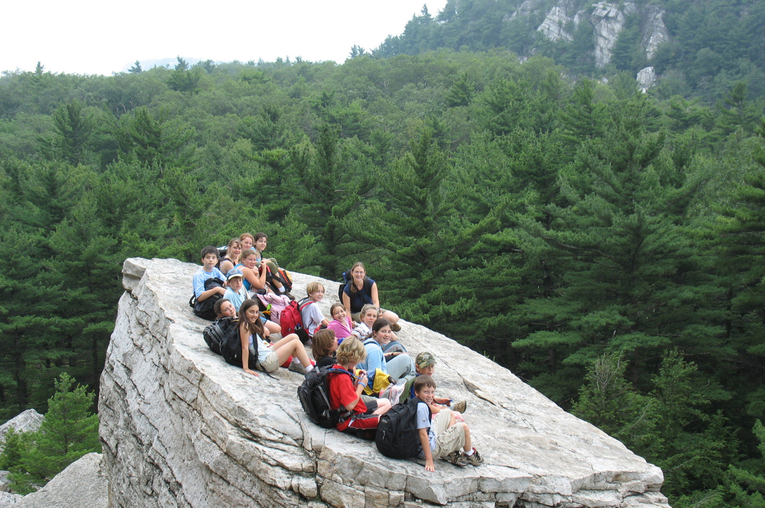 Campers out on a hike