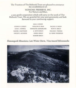 The Mohonk Trust becomes Mohonk Preserve, Inc.