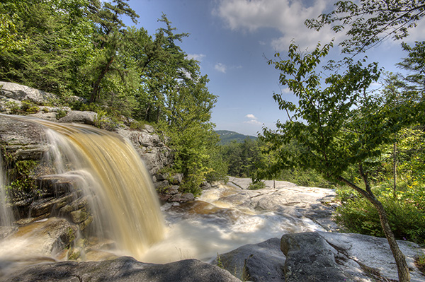 Heavy flowing waterfall in Minnewaska State Park Preserve