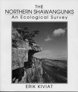 The Northern Shawagunks - An Ecological Survey by Erik Kiviat. Publication cover with a black and white photo of the Gunks Cliffs